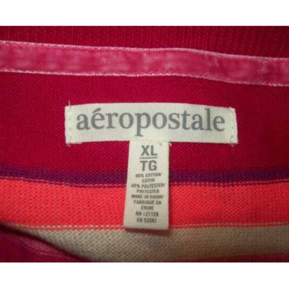 Aeropostale Cardigan Sz XL Pink Stripe Button Up - Picture 2 of 3
